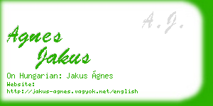 agnes jakus business card