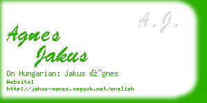 agnes jakus business card